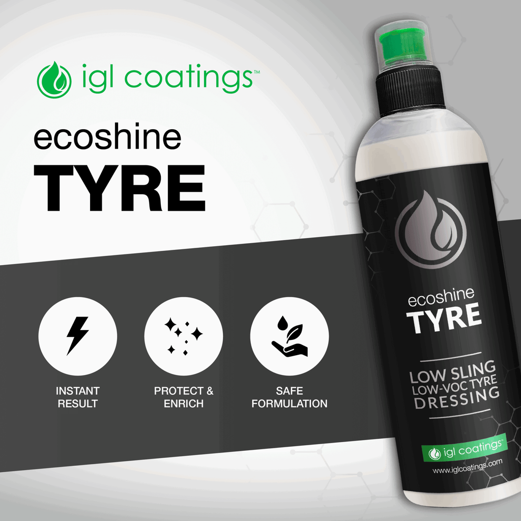 ecoshine tyre, instant results, protects and enriches your tyres and efficient and safe formulation
